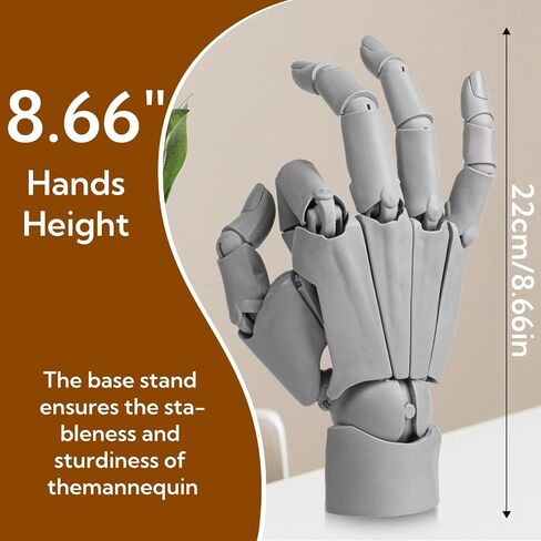 Sufeasdf Flexible Artists Hand Model, Adjustable Hand Model for Drawing, Lively Manikin Figure Hand Model for Desk Decoration, Sketching, Drawing, Painting (grey) in Kuwait