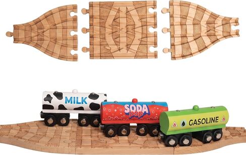 Wooden Train Track Switch - Transfer Track 3-Way Splitter Wooden Railway in Kuwait