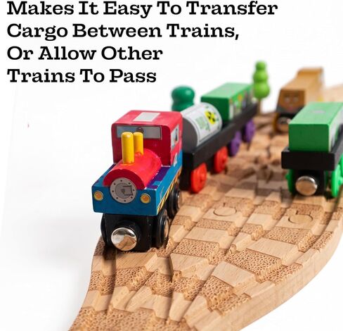 Wooden Train Track Switch - Transfer Track 3-Way Splitter Wooden Railway in Kuwait
