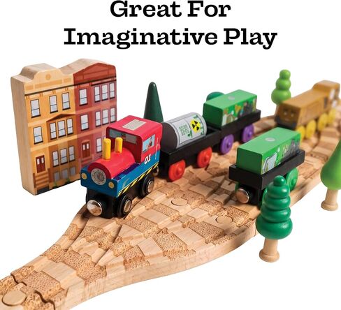 Wooden Train Track Switch - Transfer Track 3-Way Splitter Wooden Railway in Kuwait