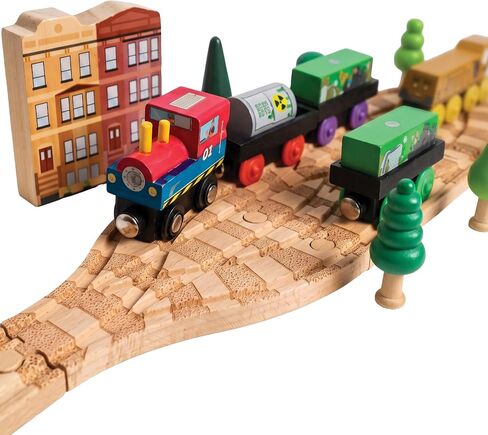 Wooden Train Track Switch - Transfer Track 3-Way Splitter Wooden Railway in Kuwait