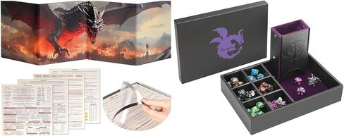 Grajar DND Customizable DM Screen & 3 in 1 Dice Rolling Tray with Lid in Kuwait