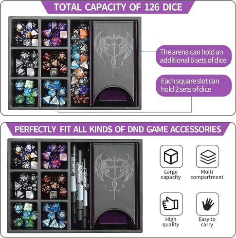 Grajar DND Customizable DM Screen & 3 in 1 Dice Rolling Tray with Lid in Kuwait