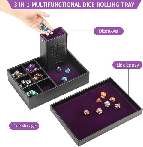 Grajar DND Customizable DM Screen & 3 in 1 Dice Rolling Tray with Lid in Kuwait