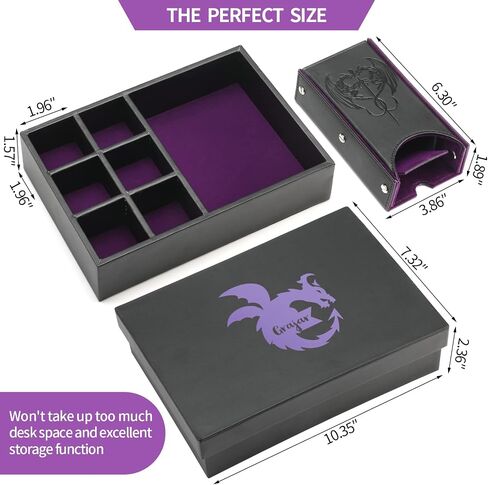 Grajar DND Customizable DM Screen & 3 in 1 Dice Rolling Tray with Lid in Kuwait