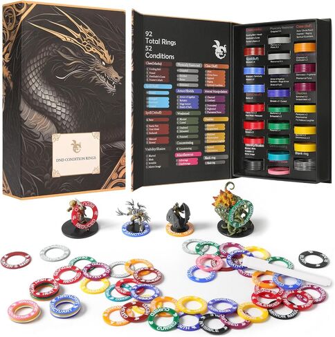 Grajar DND Customizable DM Screen 5e & 92 PCS Status Effects Markers in Saudi Arabia