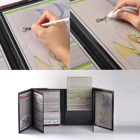 D&D 5e DM Screen 3D Relief White Dragon 8 Panel Dungeon Master Gift in Saudi Arabia