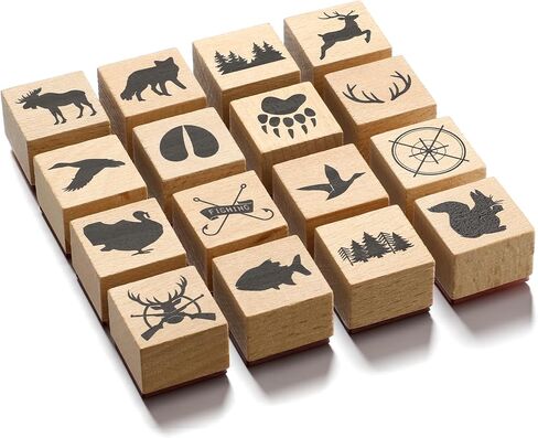 Marspark 9 Pcs Menu Rubber Stamp Set Small Mini Food Choice Carrot Chicken Cow Fish Beef Pig Lamb Gluten Free Stamp for Scrapbooking Card Making Planner in Kuwait