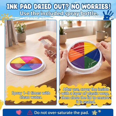 8 Pack 7" Large Ink Pads for Kids Washable Stamp Pad Craft Supplies in Kuwait