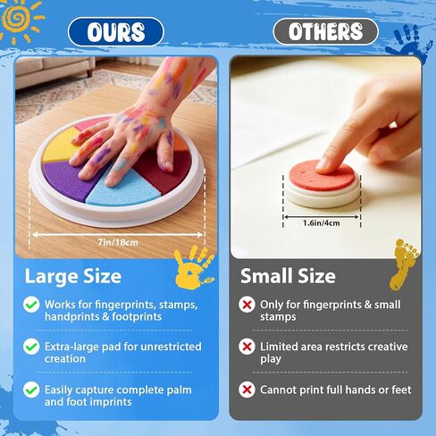8 Pack 7" Large Ink Pads for Kids Washable Stamp Pad Craft Supplies in Kuwait