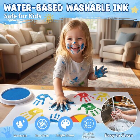 8 Pack 7" Large Ink Pads for Kids Washable Stamp Pad Craft Supplies in Kuwait