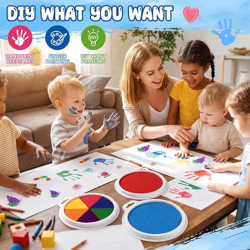 8 Pack 7" Large Ink Pads for Kids Washable Stamp Pad Craft Supplies in Kuwait