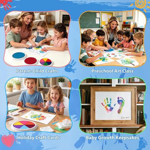 8 Pack 7" Large Ink Pads for Kids Washable Stamp Pad Craft Supplies in Kuwait