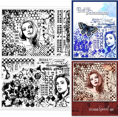 GLOBLELAND Stains Background Clear Stamps Tea Stains Background Silicone Clear Stamp Seals Graffiti Splash Transparent Stamps for DIY Scrapbooking Cards Making Photo Album 8.27x5.83 inch in Kuwait