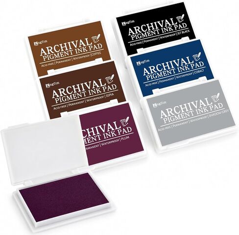 gisgfim 6 Pcs Archival Pigment Waterproof Ink Pad for Stamps (Colorful) in Saudi Arabia