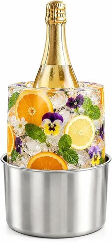 Ice Mold, Wine Chiller, Champagne Bucket Ice Mold, Customized Ice Bucket for Your Champagne, and Various Liquor, Can Be Made in Any Flower Food Coloring and Fruits. Beautiful Chilled Champagne. in Kuwait