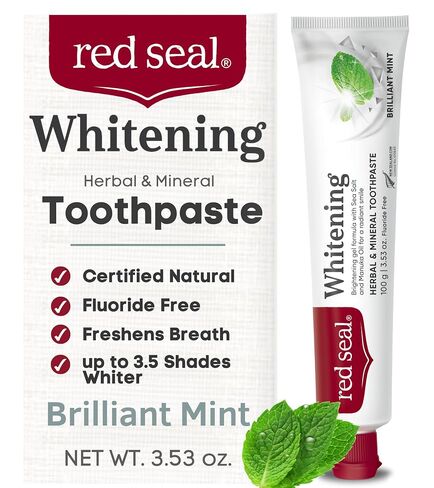 Red Seal Natural SLS Free Toothpaste – with No Fluoride, Sodium Lauryl Sulfate, Parabens, Artificial Sweeteners or Colors – A Mineral Based Toothpaste with Zinc Oxide Suitable for Whole Family 3.88oz in Saudi Arabia