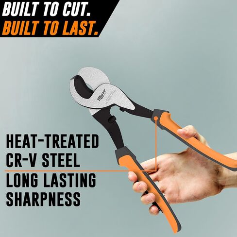 AMERICAN MUTT TOOLS 10 Inch Cable Cutters Heavy Duty Shears | Heavy Duty Wire Cutters for Copper and Audio Wire | Battery Cable Cutter Tool, Cable Cutters Electrical | Big Wire Cutters Heavy Duty in Kuwait