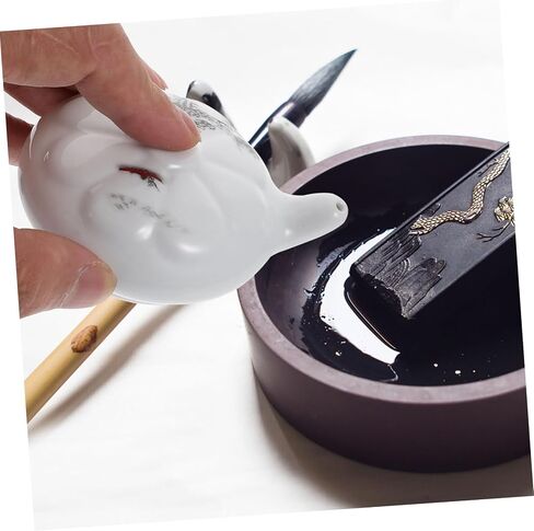 Calligraphy Water Dropper Ceramic Ink Droplet Ink Water Container for Chinese Calligraphy Sumi Painting Hand-Painted Inkwell Dish 3.54 X 2.75 X 0.78 in in Kuwait