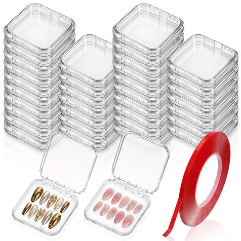 48 Pcs Press on Nail Storage Box Clear Press on Nail Packaging Box in Kuwait