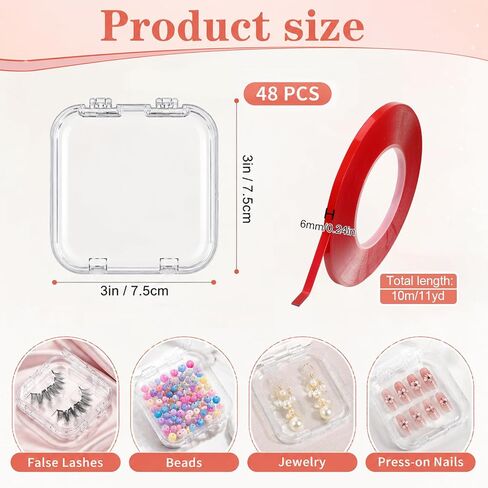 48 Pcs Press on Nail Storage Box Clear Press on Nail Packaging Box in Kuwait