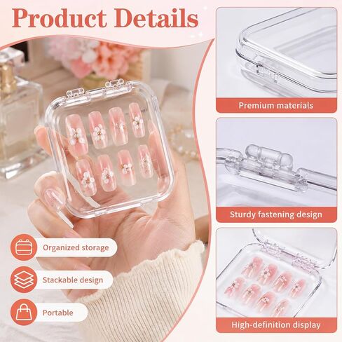 48 Pcs Press on Nail Storage Box Clear Press on Nail Packaging Box in Kuwait