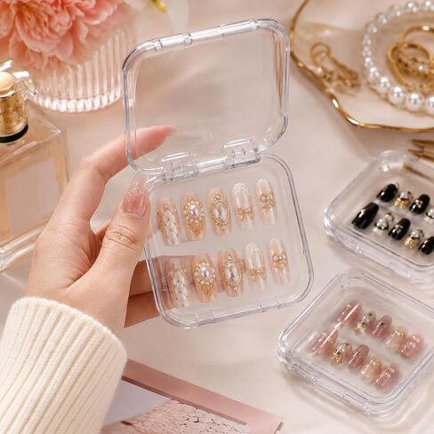48 Pcs Press on Nail Storage Box Clear Press on Nail Packaging Box in Kuwait