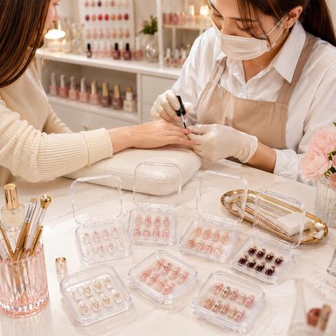 48 Pcs Press on Nail Storage Box Clear Press on Nail Packaging Box in Kuwait
