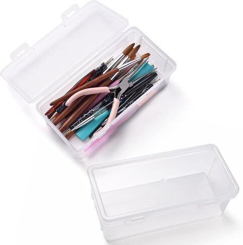 Clear Manicure Tool Box 2PCS Nail Tool Box Nail Art Box Organizer in Kuwait