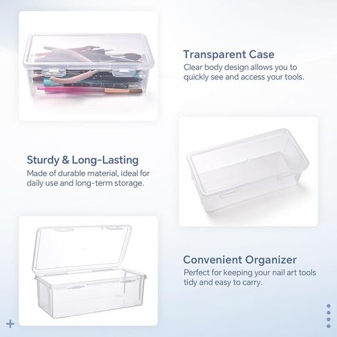 Clear Manicure Tool Box 2PCS Nail Tool Box Nail Art Box Organizer in Kuwait