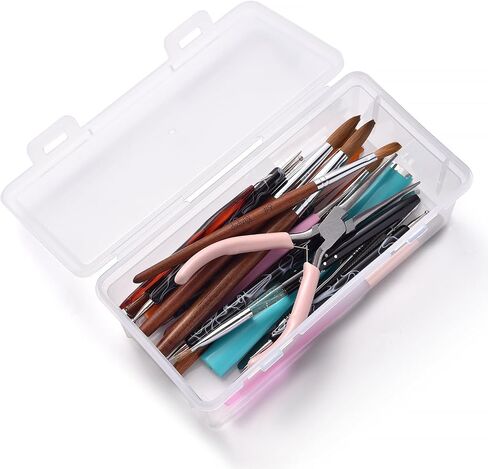 Clear Manicure Tool Box 2PCS Nail Tool Box Nail Art Box Organizer in Kuwait