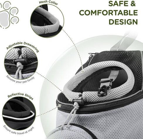 BONTHEE Pet Dog Backpack Carrier Small Pet Front Backpack,Ventilated Mesh Dog Travel Back Pack with Sturdy PE Bottom Support, Chest Buckle for Small Dogs & Cats, Outdoor Hiking for Pets Up to 10 lbs in Kuwait