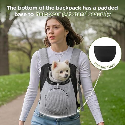 BONTHEE Pet Dog Backpack Carrier Small Pet Front Backpack,Ventilated Mesh Dog Travel Back Pack with Sturdy PE Bottom Support, Chest Buckle for Small Dogs & Cats, Outdoor Hiking for Pets Up to 10 lbs in Kuwait