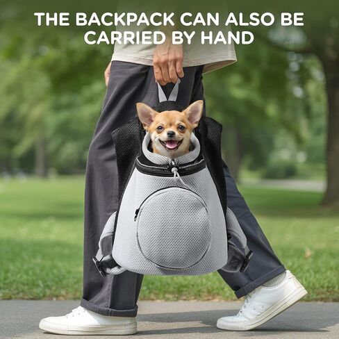 BONTHEE Pet Dog Backpack Carrier Small Pet Front Backpack,Ventilated Mesh Dog Travel Back Pack with Sturdy PE Bottom Support, Chest Buckle for Small Dogs & Cats, Outdoor Hiking for Pets Up to 10 lbs in Kuwait