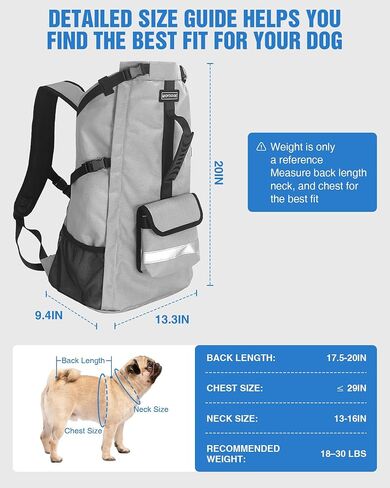 Dog Backpack Carrier for Medium Dogs up to 30 lb, Hiking & Travel in Kuwait