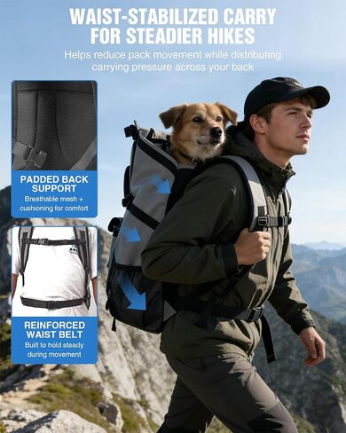 Dog Backpack Carrier for Medium Dogs up to 30 lb, Hiking & Travel in Kuwait