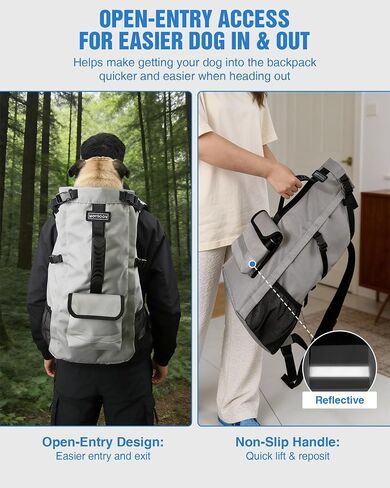 Dog Backpack Carrier for Medium Dogs up to 30 lb, Hiking & Travel in Kuwait