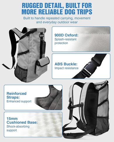 Dog Backpack Carrier for Medium Dogs up to 30 lb, Hiking & Travel in Kuwait