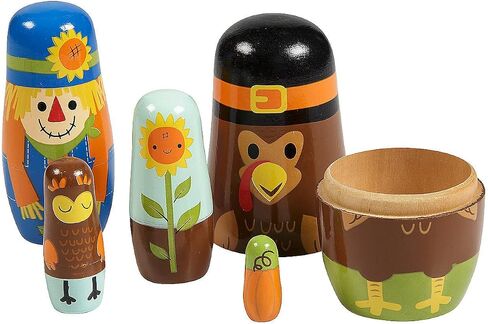 Fun Express Thanksgiving Nesting Dolls - 5 Piece in Kuwait