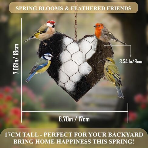 Alpaca Fiber Nesting Heart – Hanging Natural Material for Outdoor Garden Birds, Safe & Cozy Habitat in Kuwait