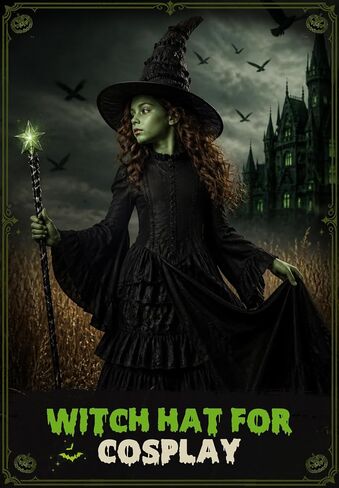 Zando Black Witch Hat for Kids Teens, Moive Cosplay Accessory in Kuwait