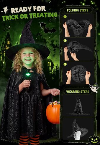 Zando Black Witch Hat for Kids Teens, Moive Cosplay Accessory in Kuwait