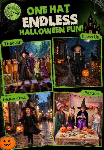 Zando Black Witch Hat for Kids Teens, Moive Cosplay Accessory in Kuwait