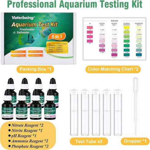 5 in 1 Aquarium Water Master Test Kit, Fish Tank Testing Kit in Kuwait