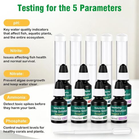 5 in 1 Aquarium Water Master Test Kit, Fish Tank Testing Kit in Kuwait