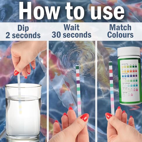 7-in-1 Pond Test Strips Accurate Pond Water Test Kit - 50 Strips in Kuwait