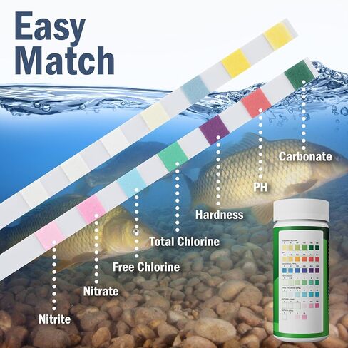 7-in-1 Pond Test Strips Accurate Pond Water Test Kit - 50 Strips in Kuwait