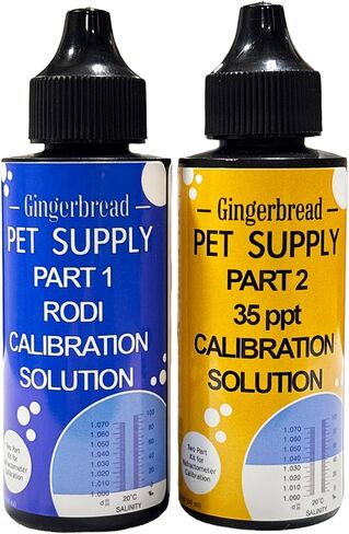 Aquarium Refractometer Calibration Solution Kit – RO/DI Water & Calibrated Saltwater – 2 x 2oz Bottles in Kuwait