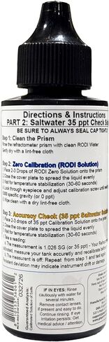 Aquarium Refractometer Calibration Solution Kit – RO/DI Water & Calibrated Saltwater – 2 x 2oz Bottles in Kuwait
