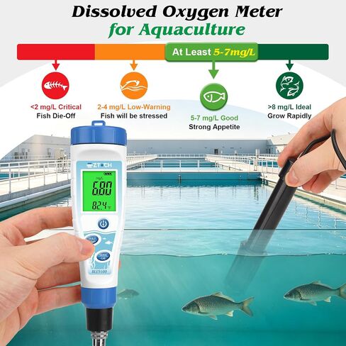 Dissolved Oxygen Meter Pond Oxygen Meter Water, Aquarium Do Meter in Kuwait